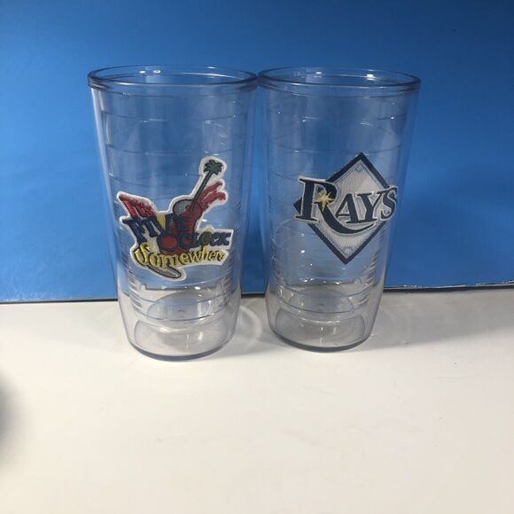 It’s 5 o’clock somewhere & TBay  RAYS- 2 Tervis insulted drink mtumblers - New - Picture 1 of 3